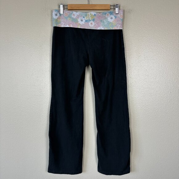 Victoria’s Secret Pink Womens Large Foldover Yoga Pants Y2K Comfy Black Pastel - Picture 5 of 6